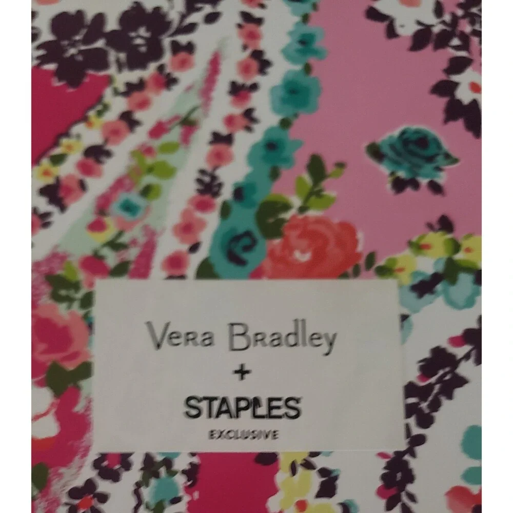 VERA BRADLEY Undated 12 Month Planner Wildflower Paisley Fuchsia Stickers Pink